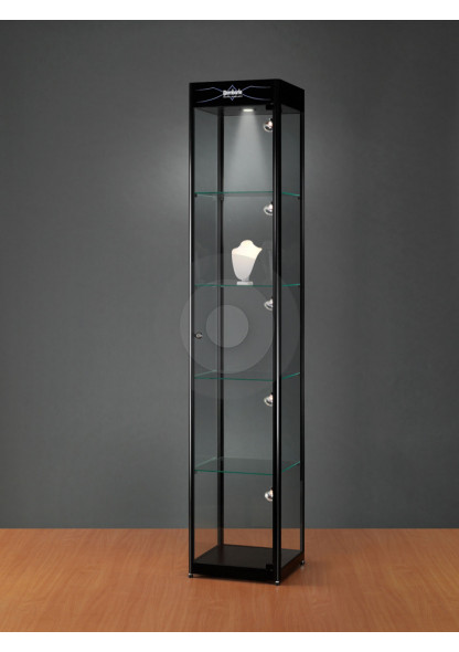 Branded glass display cabinet