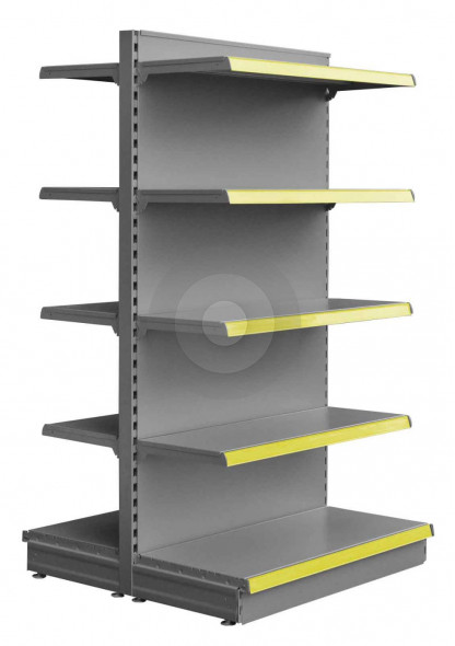 silver gondola with base plus 4 shelves