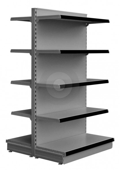 silver gondola shelving for shops with 10 shelves