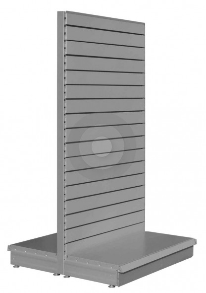 silver slatwall shelving