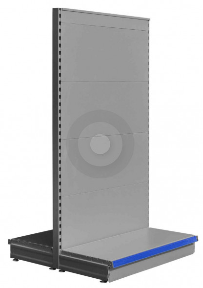 silver customisable gondola shelving unit for shops