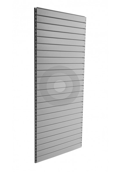 silver wall mounted shop shelving
