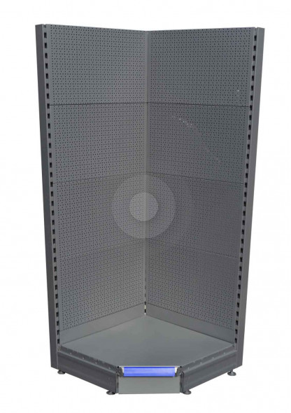 silver corner peg board unit