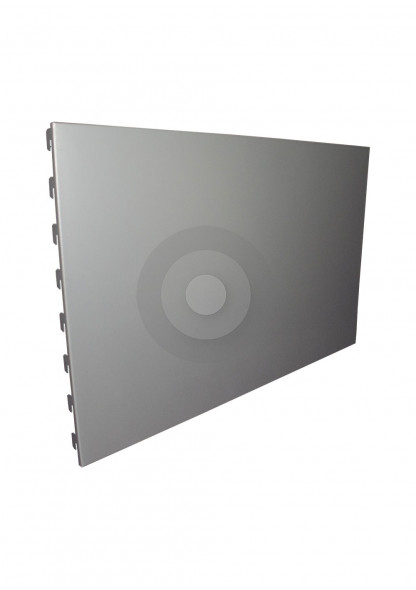 silver shelving back panel