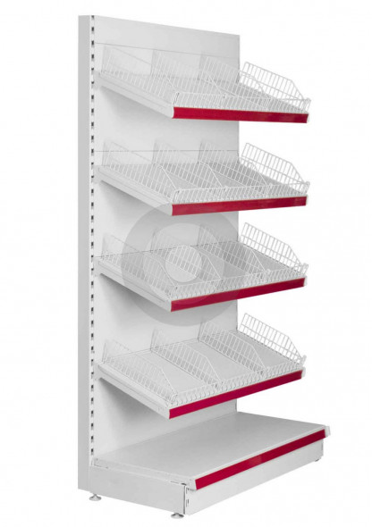 shop shelving with segregated shelves