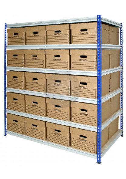 z rivet racking with archive storage boxes