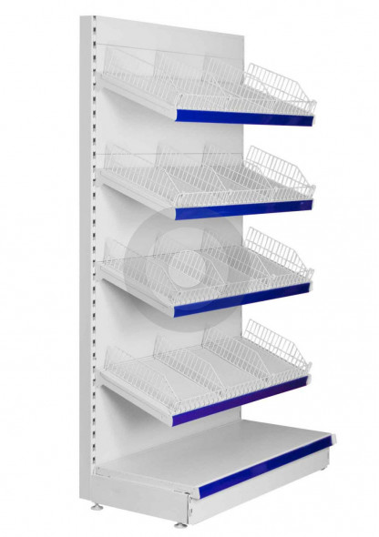 shop shelving with wire risers and dividers