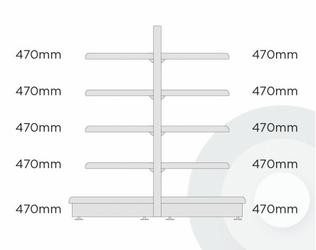 Medium Maximum Display Gondola Shelving
