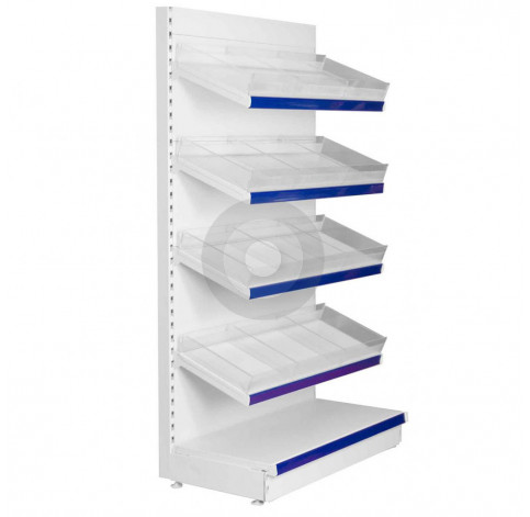 wall shelving with plastic risers and dividers