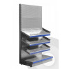 silver shallow confectionery shelving unit
