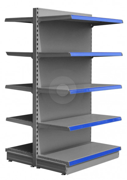 Silver maximum display gondola shelving