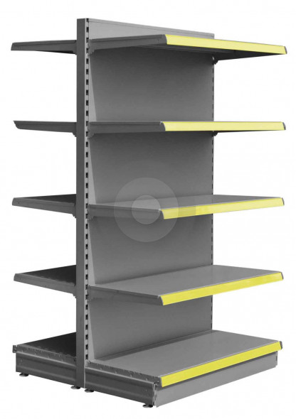 Silver maximum display gondola shop shelving