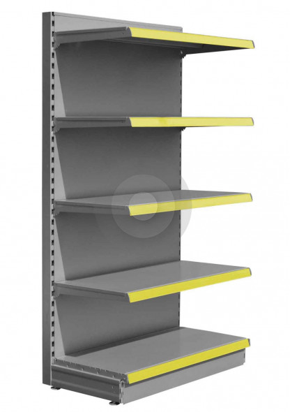 Silver shop racking end bay