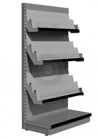 RAL9006 Silver 8 tier magazine shelving unit
