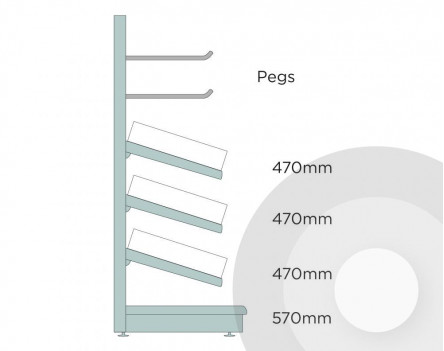 Deep Confectionery Shelving Silver (RAL9006)