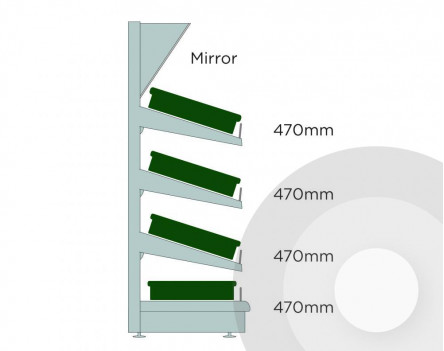 Medium Fruit and Vegetable Display Silver (RAL9006)