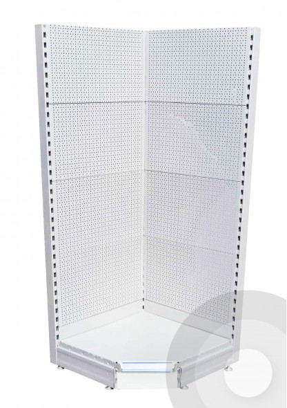 pegboard internal corner shelving