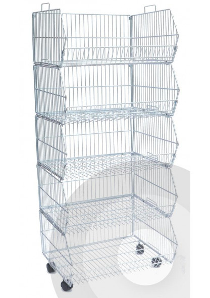 wire stacking baskets with wheels