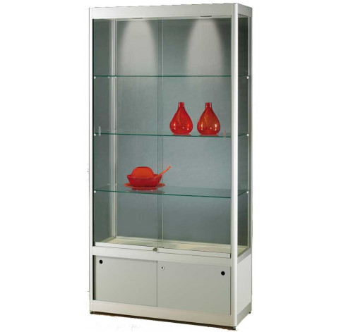 Wide Display Cabinets with Ceiling Light