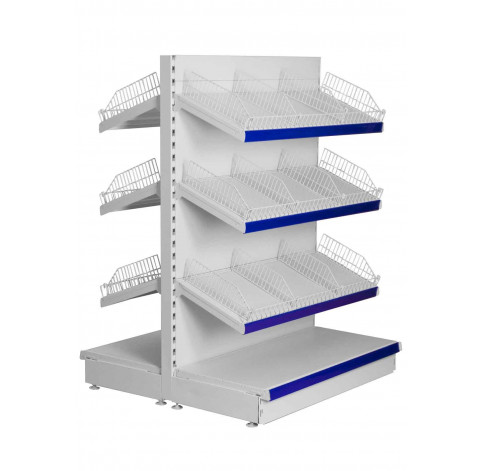 shelving with wire risers and dividers