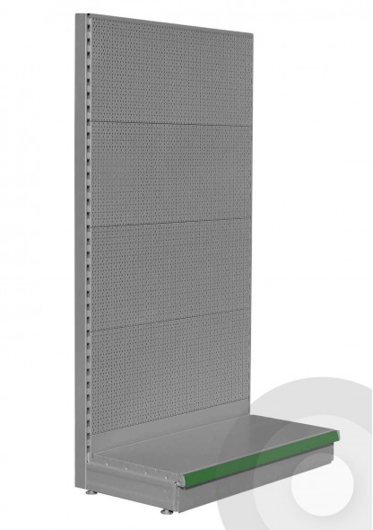 silver wall pegboard display shelving