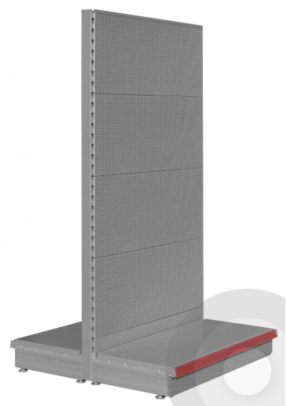 silver gondola pegboard merchandising unit
