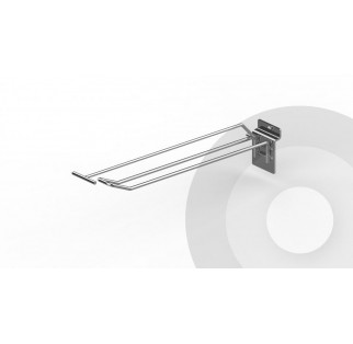 Euro Looped Slatwall Hook with Overarm 300mm (Box 100) Chrome